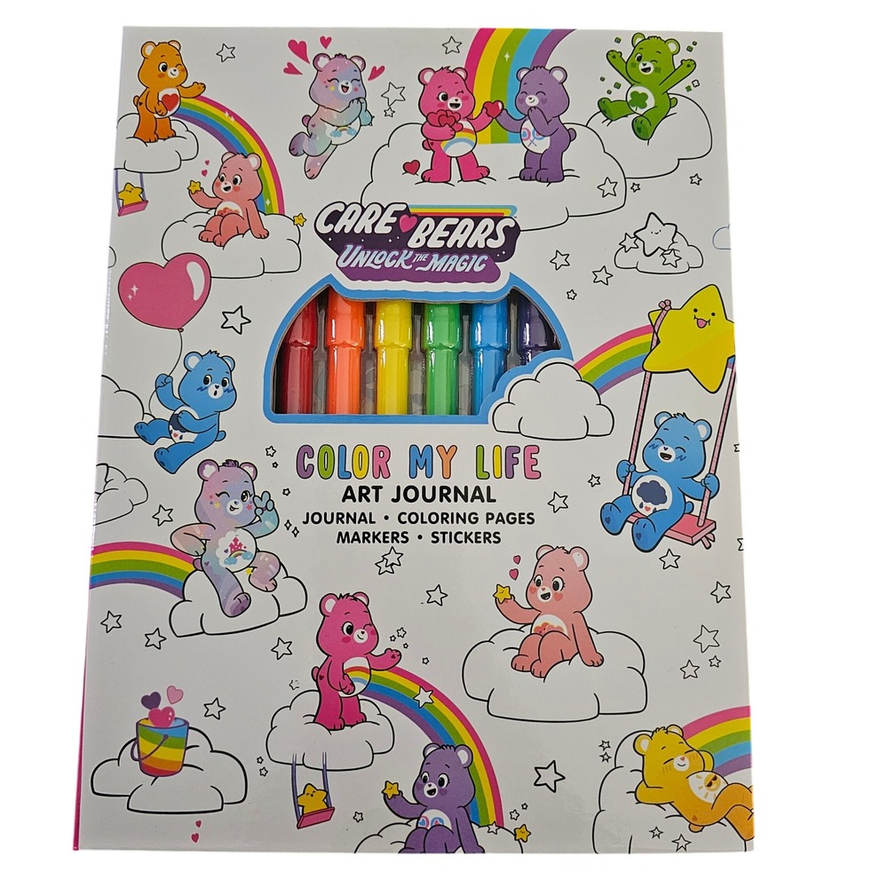Care Bears Unlock the Magic Color‎ My Life Art Journal Set Markers Stickers NEW